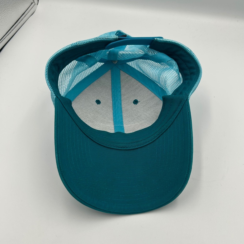 Patagonia Trucker Hat Unisex OS Teal Blue Fitz Roy Mountain Snapback Mesh Cap - Picture 4 of 6